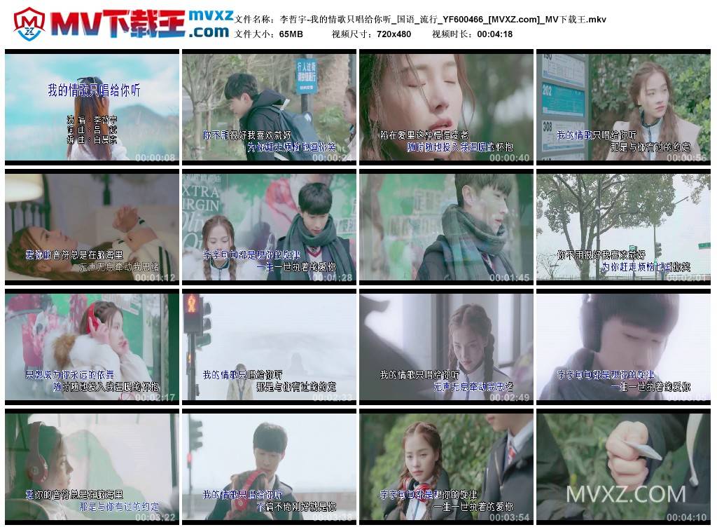 李哲宇-我的情歌只唱给你听_国语_流行_YF600466